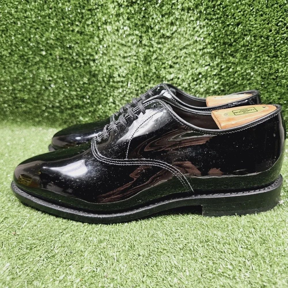 Allen Edmonds Carlyle Black Patent Leather‎ Plain-Toe Oxford Shoes Mens 8.5 EEE